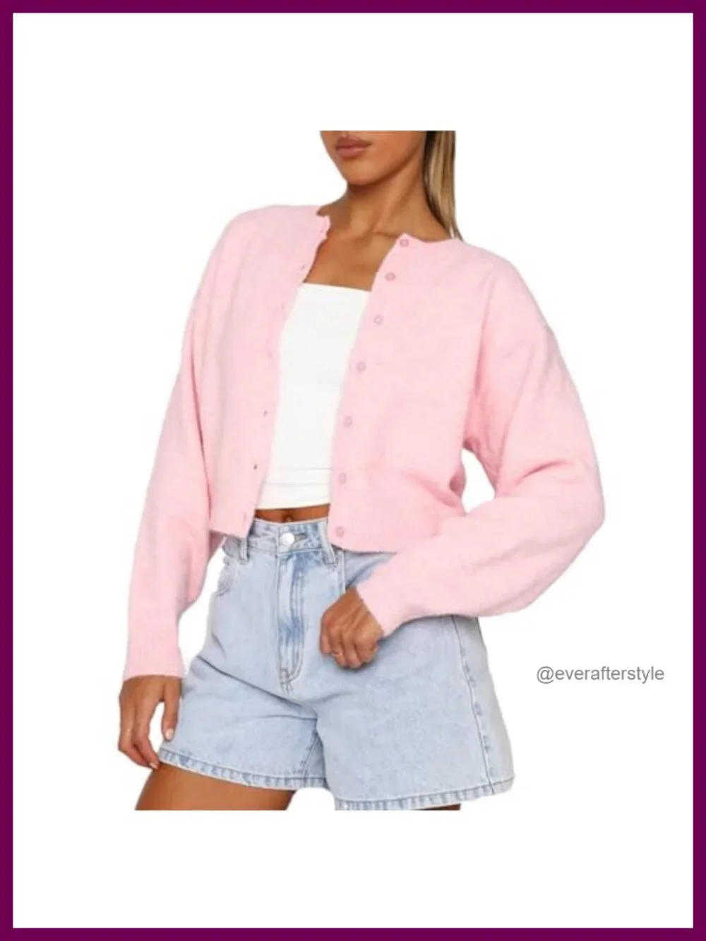 Women Y2K Cropped Cardigan Button Down Knit Sweater Lightweight Long Sleeve